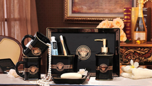 Load image into Gallery viewer, "Celtic Crown" Bathroom Set - Black 5 Piece