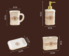Load image into Gallery viewer, "Celtic Crown" Bathroom Set - Black 5 Piece