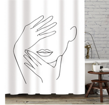 Load image into Gallery viewer, Shower/Bath Curtain Range - 3D Grey Geometric Stone Fabric Waterproof Bathroom Curtain Hotel Decorative Curtains Blackout Screen
