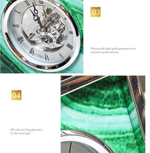 Load image into Gallery viewer, European Classical Silver Deer Table Clock Creativity Silver Iron Frame Marble Texture Vintage Clocks Office Desktop Ornaments