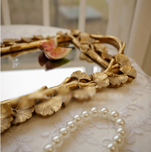 Load image into Gallery viewer, "Arna Collection" Gold Tray's - Nordic Ginkgo Leaf Mirror Display Tray