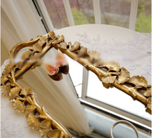 Load image into Gallery viewer, "Arna Collection" Gold Tray's - Nordic Ginkgo Leaf Mirror Display Tray