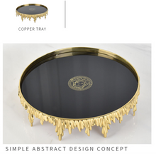 Load image into Gallery viewer, "Arna Lisa" Royal Luxury Collection - Luxurious Pure Copper Trays Decorative European Modern Medusa Black Crystal Tray