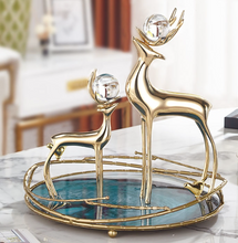 Load image into Gallery viewer, "Arna Lisa" Royal Collection - Luxury Unique Design - Gold Glass Trays Decorative Creative Bird Frame