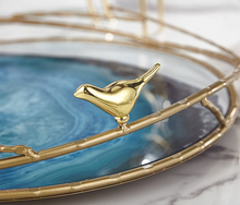Load image into Gallery viewer, "Arna Lisa" Royal Collection - Luxury Unique Design - Gold Glass Trays Decorative Creative Bird Frame