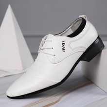 Load image into Gallery viewer, British Slip On Split Leather Pointed Toe Shoes Business Wedding Formal Shoes - Many Colours & Sizes