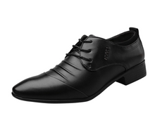 Load image into Gallery viewer, British Slip On Split Leather Pointed Toe Shoes Business Wedding Formal Shoes - Many Colours & Sizes