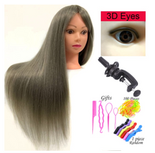 Load image into Gallery viewer, Deluxe Girls Professional 85% Real Human Hair Mannequin Hair Training & Makeup - (Perfect Gift)