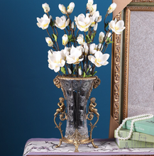 Load image into Gallery viewer, "Arna Lisa" Luxury Vintage Finest Collection - Crystal Golden Boys Copper Brass Vase