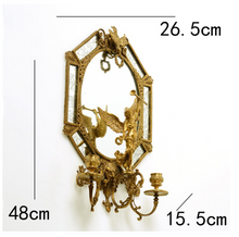Load image into Gallery viewer, "Arna Lisa" Luxury Vintage Finest Collection - Golden Mirror and Candle Stick Holder