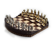 Load image into Gallery viewer, "Arna Lisa" Luxury Vintage Finest Collection - Handmade Walnut Wood 3D Big Size Chess Arena - Luxury Zinc Figures