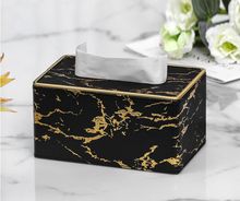 Load image into Gallery viewer, "Arna Lisa" Collection - Leather Tissue Box - Unique Stunning Marble Design