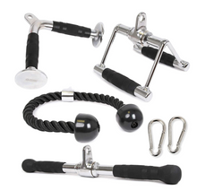 Load image into Gallery viewer, Gym Lat Pull Down Rope Pulley Cable Machine Attachment Triceps Fitness T-Bar Handle Grip Equipment