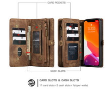 Load image into Gallery viewer, "Arna Lisa" Royal Collection - Designer Leather iPhone Case/Wallet 2 in 1 Magnetic iPhone 12-14