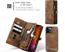 Load image into Gallery viewer, "Arna Lisa" Royal Collection - Designer Leather iPhone Case/Wallet 2 in 1 Magnetic iPhone 12-14