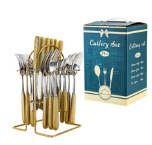 Load image into Gallery viewer, "Arna Lisa" Royal Collection - Luxury 24 Piece Cutlery Set + Boxed