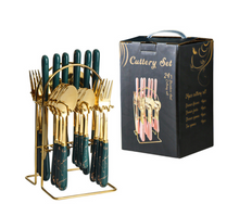 Load image into Gallery viewer, "Arna Lisa" Royal Collection - Luxury 24 Piece Cutlery Set + Boxed - Many Styles & Colours