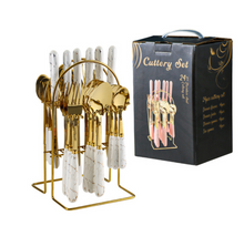 Load image into Gallery viewer, "Arna Lisa" Royal Collection - Luxury 24 Piece Cutlery Set + Boxed - Many Styles & Colours