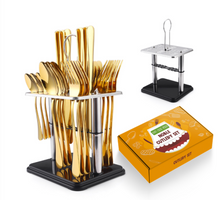 Load image into Gallery viewer, "Arna Lisa" Royal Collection - Luxury 24 Piece Cutlery Set + Boxed - Many Styles & Colours