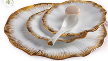 Load image into Gallery viewer, "Arna Lisa" Royal Collection - Luxury 60 Piece Ceramic Dinnerware for 6 - Silver/White, Gold/White