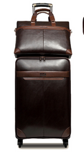 Load image into Gallery viewer, High Quality Genuine Leather 2 Piece Luggage Set - Brown or Black - Many Sizes
