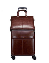 Load image into Gallery viewer, High Quality Genuine Leather 2 Piece Luggage Set - Brown or Black - Many Sizes
