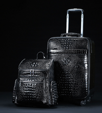 Load image into Gallery viewer, Crocodile Genuine Leather 2 Piece Luggage Set - Brown or Black - Many Styles 20"