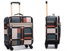 Load image into Gallery viewer, Designer Material & Leather 2 Piece Rolling Luggage Set - Many Sizes