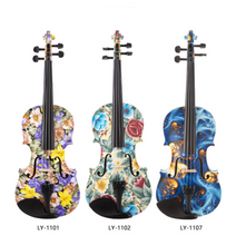Load image into Gallery viewer, Full Size 4/4 Peccatte Bow Pernumbuco Fine Tuner for Professional + Colourful Case - Handmade Violin