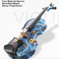 Load image into Gallery viewer, Full Size 4/4 Peccatte Bow Pernumbuco Fine Tuner for Professional + Colourful Case - Handmade Violin