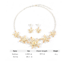 Load image into Gallery viewer, Chrysanthemum Pendant Alloy - Necklace + Earrings