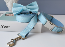 Load image into Gallery viewer, Luxury Pet Leash Engraved Name ID Tag + Collar + Bow - Free Engraving Personalise (all Sizes) + Many Styles/Colours
