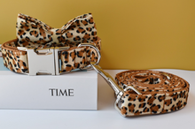 Load image into Gallery viewer, Luxury Pet Leash Engraved Name ID Tag + Collar + Bow - Free Engraving Personalise (all Sizes) + Many Styles/Colours