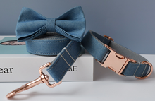 Load image into Gallery viewer, Luxury Pet Leash Engraved Name ID Tag + Collar + Bow - Free Engraving Personalise (all Sizes)