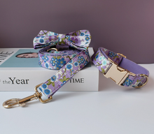 Load image into Gallery viewer, Luxury Pet Leash Engraved Name ID Tag + Collar + Bow - Free Engraving Personalise (all Sizes) + Many Styles/Colours