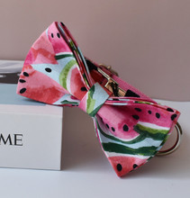 Load image into Gallery viewer, Luxury Pet Leash Engraved Name ID Tag + Collar + Bow - Free Engraving Personalise (all Sizes)