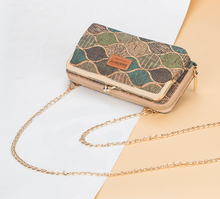 Load image into Gallery viewer, "Arna Lisa" Collection - Designer Vintage Dutch Woodgrain Classic Wallet Purse Phone Bag + Chain