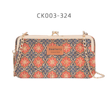 Load image into Gallery viewer, "Arna Lisa" Collection - Designer Vintage Dutch Woodgrain Classic Wallet Purse Phone Bag + Chain