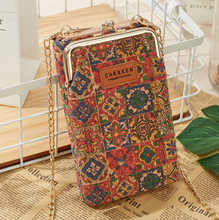 Load image into Gallery viewer, "Arna Lisa" Collection - Designer Vintage Dutch Woodgrain Shoulder Purse Phone Bag + Chain