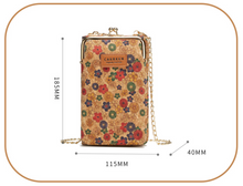 Load image into Gallery viewer, "Arna Lisa" Collection - Designer Vintage Dutch Woodgrain Shoulder Purse Phone Bag + Chain