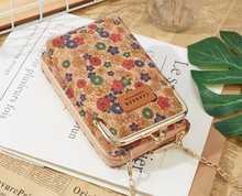 Load image into Gallery viewer, "Arna Lisa" Collection - Designer Vintage Dutch Woodgrain Shoulder Purse Phone Bag + Chain