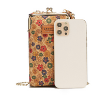 Load image into Gallery viewer, "Arna Lisa" Collection - Designer Vintage Dutch Woodgrain Shoulder Purse Phone Bag + Chain