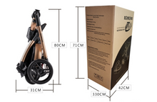 Load image into Gallery viewer, Luxury Baby Stroller Pram Car Seat 3 in 1 (4 Colours) Foldable - Leather