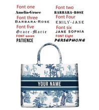 Load image into Gallery viewer, "Arna Lisa" Collection - Designer Tote Bag + Customised Name (Many Styles)