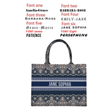 Load image into Gallery viewer, "Arna Lisa" Collection - Designer Tote Bag + Customised Name (Many Styles)