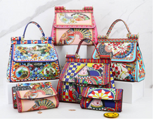 Load image into Gallery viewer, "Arna Lisa" Collection - Original Classic Print Handbag + Clutch/Wallet/Purse - Many Styles