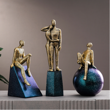 Load image into Gallery viewer, Nordic Abstract Sculpture Golden Book Shelf Accessories - Office Home & Living
