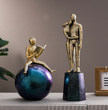 Load image into Gallery viewer, Nordic Abstract Sculpture Golden Book Shelf Accessories - Office Home & Living