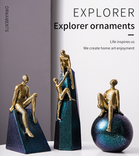 Load image into Gallery viewer, Nordic Abstract Sculpture Golden Book Shelf Accessories - Office Home & Living