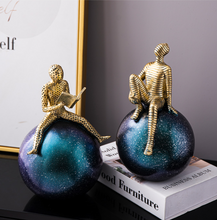 Load image into Gallery viewer, Nordic Abstract Sculpture Golden Book Shelf Accessories - Office Home & Living